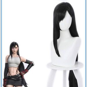 Black Long Straight Costume Wig for Women - Sleek Synthetic Hair